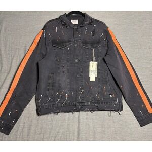 NBA Young Boy x KDNK Never Broke Again Black Denim Jacket Men's Large NWT 💎RARE